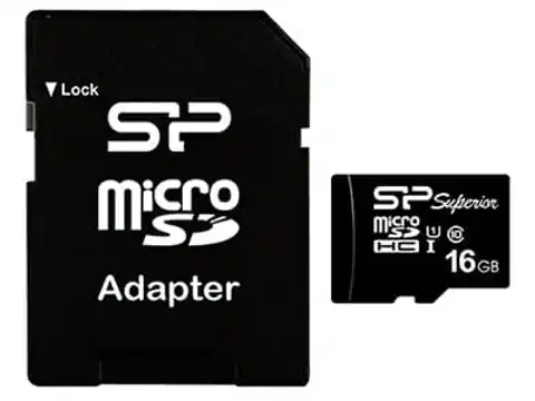 ⁨MicroSD 16GB class 10 Karta pamięci + adapter SD MicroSD 16GB SP⁩ w sklepie Wasserman.eu