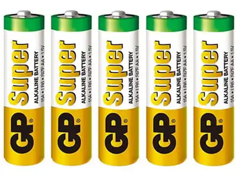 ⁨Alkaline batteries AA 1.5 LR6 GP SUPER 5 pcs. 8758⁩ at Wasserman.eu