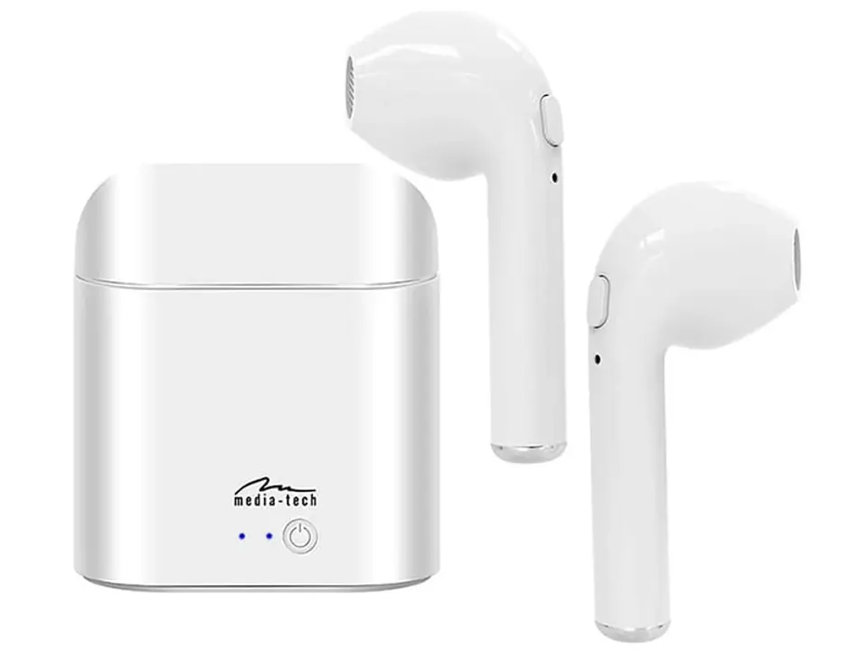 ⁨Media-Tech white MT3589W wireless earphones⁩ at Wasserman.eu