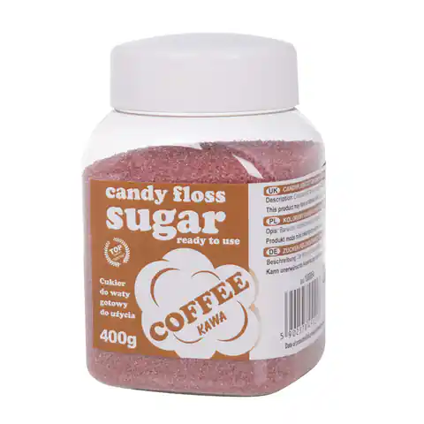 ⁨Kolorowy cukier do waty cukrowej brązowy o smaku kawy 400g⁩ w sklepie Wasserman.eu