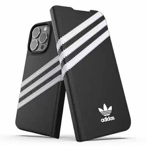 ⁨Adidas OR Booklet Case PU iPhone 13 Pro / 13 6,1" czarno biały/black white 47112⁩ w sklepie Wasserman.eu
