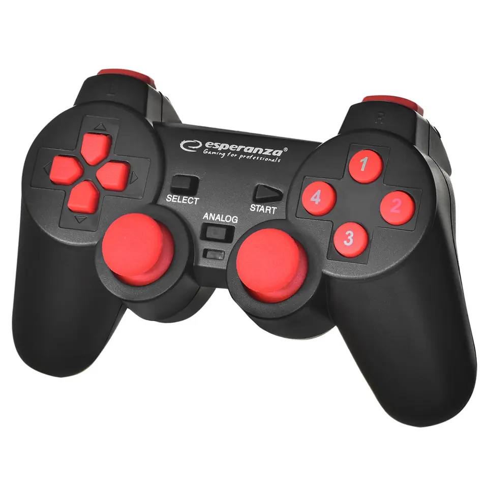 ⁨Esperanza EGG102R Gaming Controller Black, Red USB 2.0 Gamepad Analogue / Digital PC⁩ at Wasserman.eu