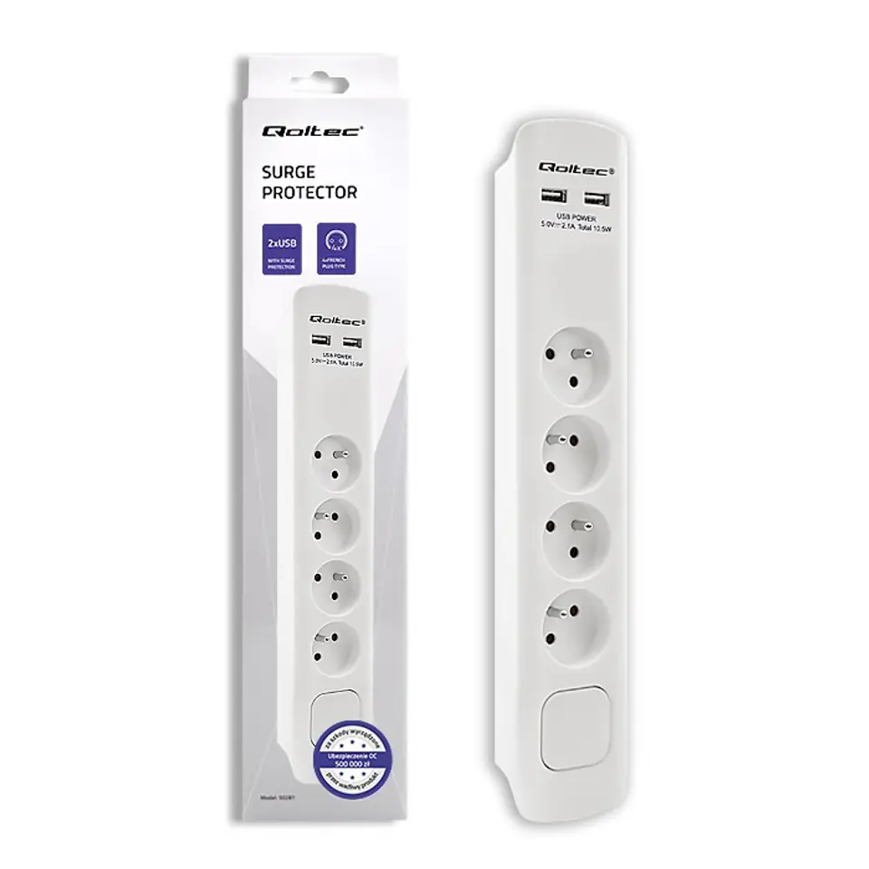 ⁨Surge protector 4 sockets, 2xUSB, 1.8m⁩ at Wasserman.eu