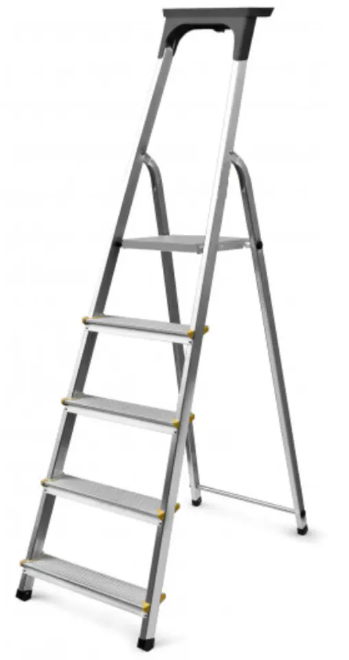 ⁨FREESTANDING ALUMINIUM LADDER EASY 145CM 3 STEPS+PLATFORM⁩ at Wasserman.eu