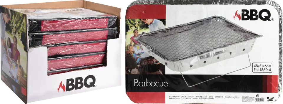 Grill jednorazowy z węglem 48x31xh6cm w sklepie Wasserman.eu