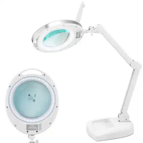 ⁨Lampa kosmetyczna z lupą szkłem powiększającym na biurko 5 dpi 60x LED śr. 127 mm⁩ w sklepie Wasserman.eu