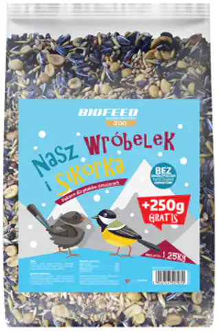 ⁨BIOFEED Nasz Wróbelek i Sikorka pokarm dla ptaków zimujących 1,25kg⁩ w sklepie Wasserman.eu