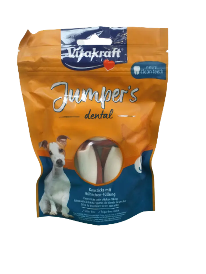 ⁨VITAKRAFT JUMPERS DENTAL TWISTED S chicken treat for dog 150g⁩ at Wasserman.eu