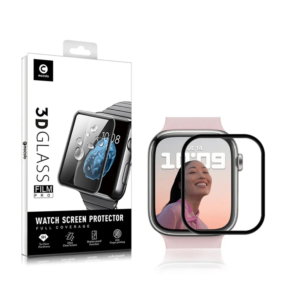 ⁨Mocolo 3D Glass Full Glue - Szkło ochronne na ekran Apple Watch 7/8 41 mm⁩ w sklepie Wasserman.eu