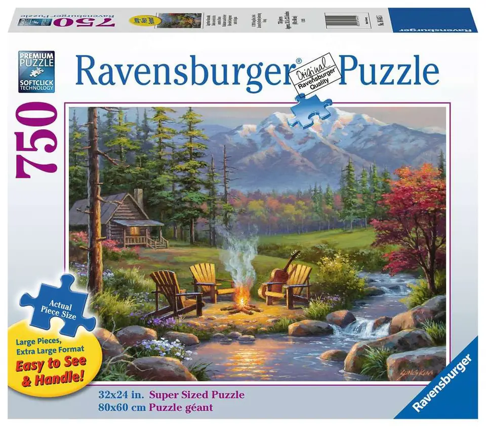 ⁨Puzzle 2D for seniors: Living room by the river 750 elements⁩ at Wasserman.eu