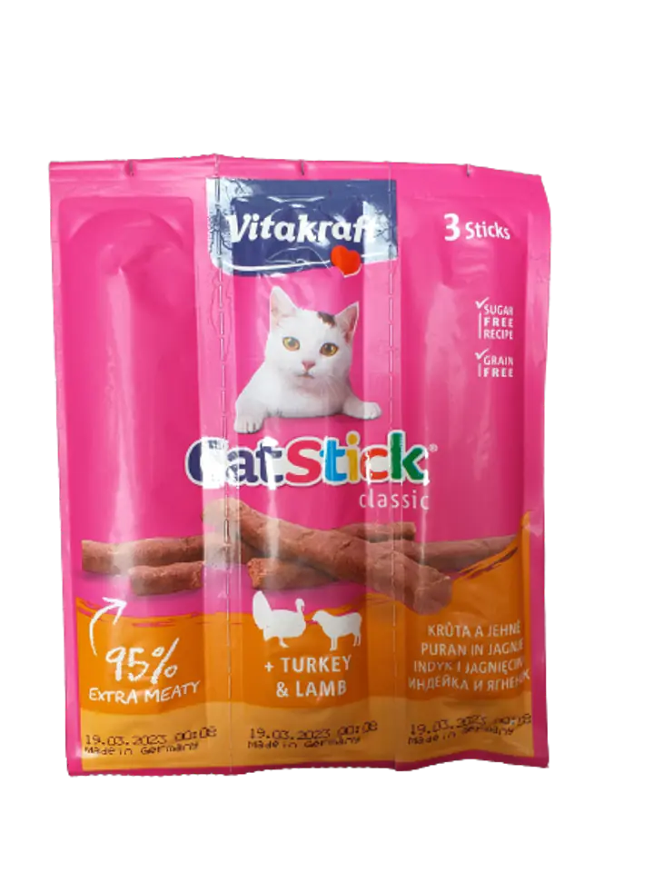 ⁨VITAKRAFT CAT STICK MINI turkey and lamb cat delicacy 6pcs⁩ at Wasserman.eu