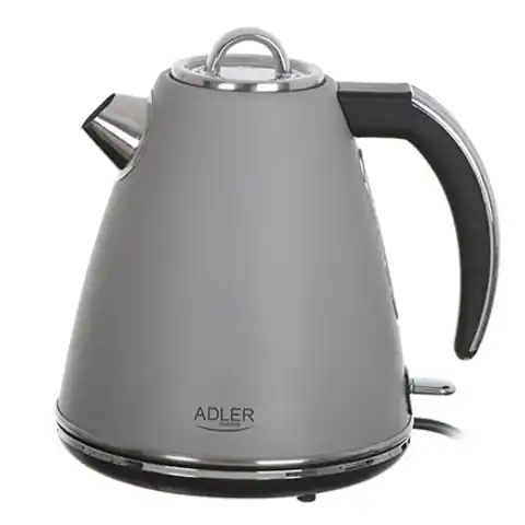 ⁨Adler Kettle AD 1343g Electric, 2200 W, 1.5 L, Stainless steel, 360° rotational base, Grey⁩ at Wasserman.eu