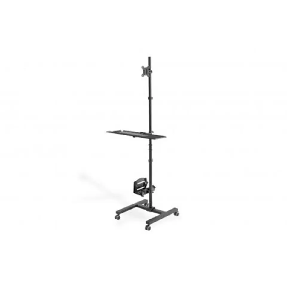 ⁨Digitus Mobile workstation with individual height adjustment 	DA-90374, 17-32 ", Monitor Mount, PC Holder, Black⁩ w sklepie Wasserman.eu