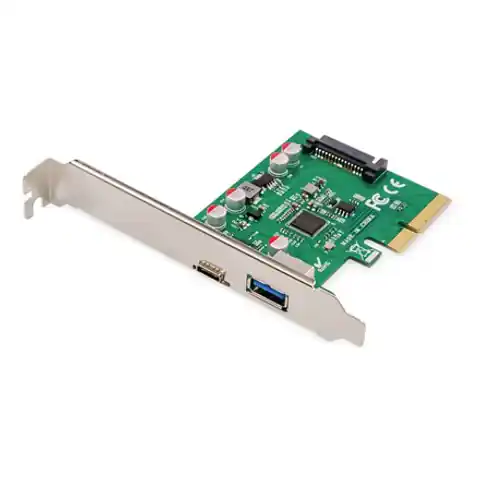 ⁨DIGITUS PCIe card, USB-C 3.1 Gen 2, 10Gpbs, USB-A 3.1⁩ w sklepie Wasserman.eu