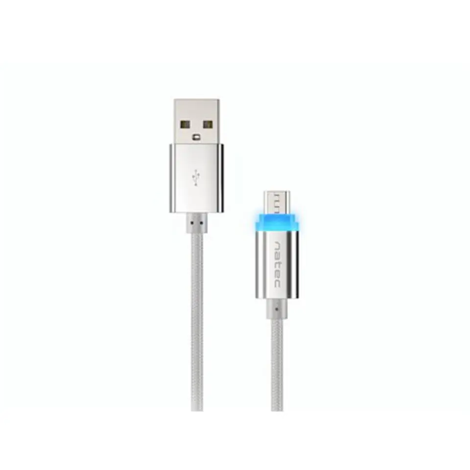 ⁨Natec | USB cable | Male | 4 pin USB Type A | Male | Silver | 5 pin Micro-USB Type B | 1 m⁩ w sklepie Wasserman.eu