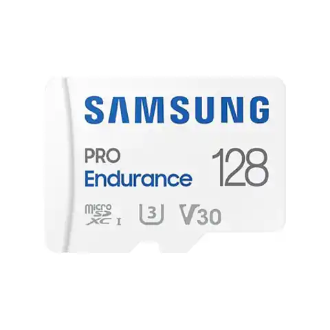 ⁨Samsung PRO Endurance MB-MJ128KA/EU 128 GB, MicroSD Memory Card, Flash memory class U3, V30, Class 10, SD adapter⁩ w sklepie Wasserman.eu