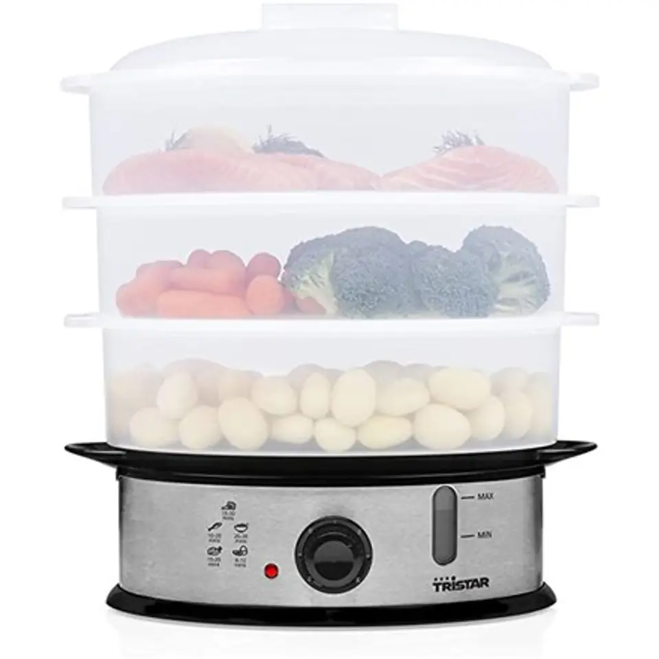 ⁨Tristar | Food Steamer | VS-3914 | Silver | 1200 W | Capacity 11 L | Number of baskets 3⁩ at Wasserman.eu