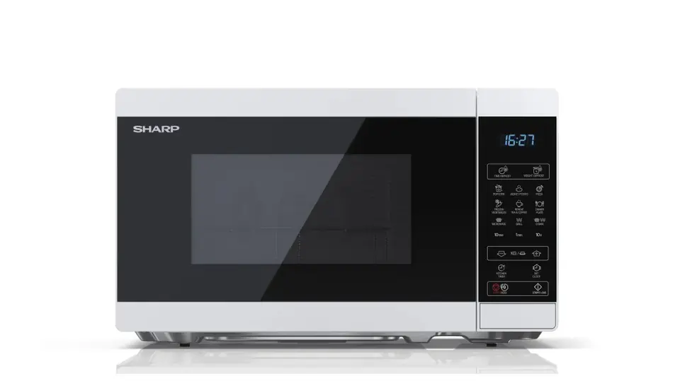 ⁨Sharp YC-MG02E-W microwave Countertop 20 L 800 W Blue, White⁩ at Wasserman.eu