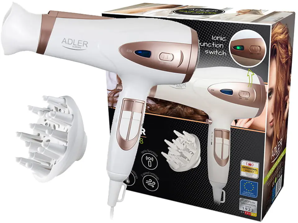 ⁨Adler AD 2248 ION 2400W hair dryer⁩ at Wasserman.eu