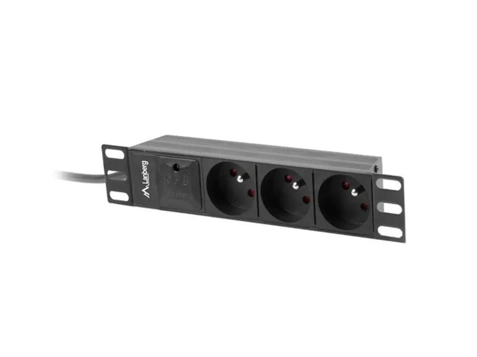 ⁨LANBERG 10" RACK POWER STRIP (1U, 16A, 3X 230V PL)⁩ at Wasserman.eu