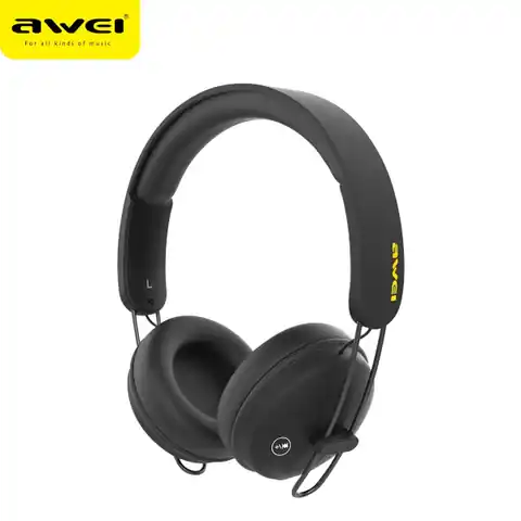 ⁨AWEI Bluetooth over-ear headphones A800BL black/black⁩ at Wasserman.eu