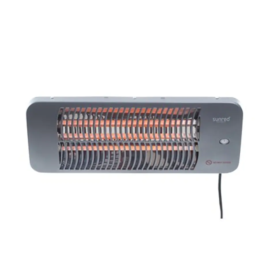 ⁨SUNRED | Heater | LUG-2000W, Lugo Quartz Wall | Infrared | 2000 W | Number of power levels | Suitable for rooms up to  m2 | Grey | IP24⁩ at Wasserman.eu