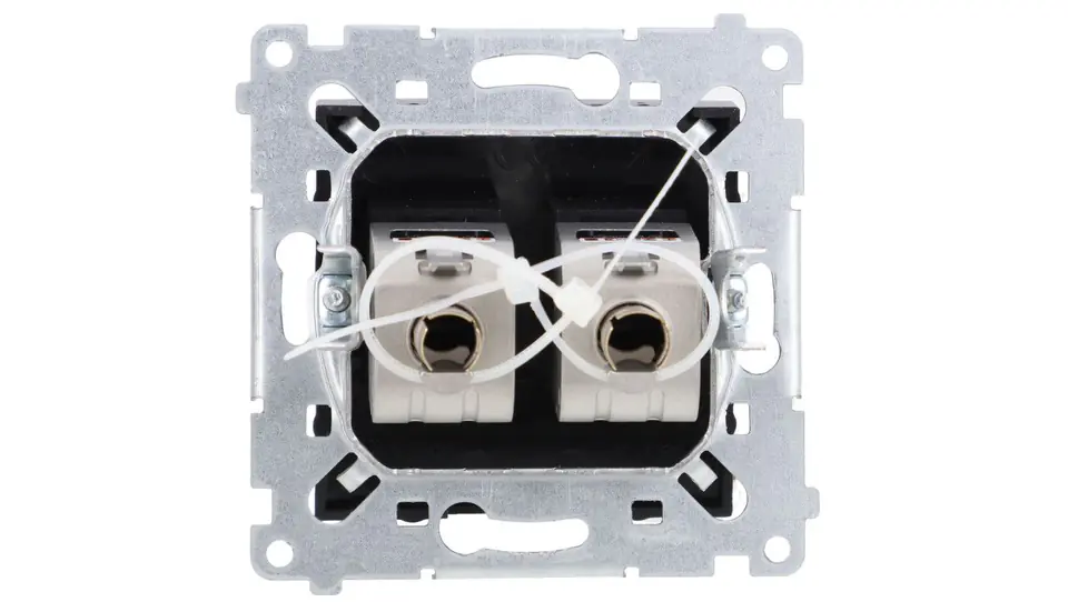 ⁨Simon 54 Computer socket double RJ45 category 6 shielded with dust shutter (module) black matt D62E.01/49⁩ at Wasserman.eu