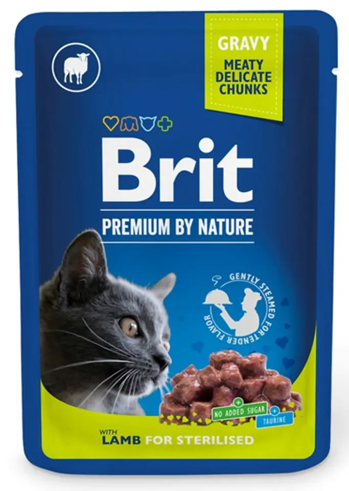 ⁨Brit Premium By Nature Cat Sterilised Lamb sos saszetka 100g⁩ w sklepie Wasserman.eu