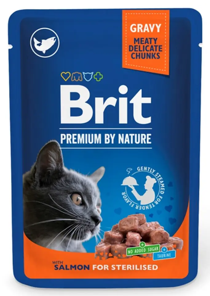 ⁨Brit Premium By Nature Cat Sterilised Salmon sos saszetka 100g⁩ w sklepie Wasserman.eu