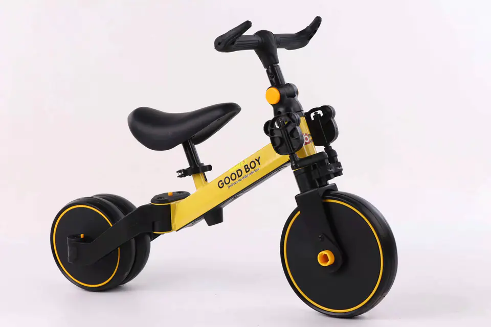 3in1 Tricycle Balance Bike with Pedals Yellow at Wasserman.eu