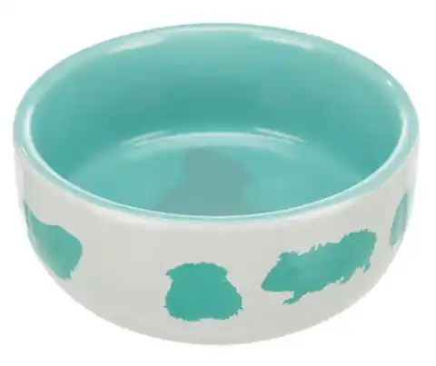 ⁨TRIXIE Ceramic bowl for guinea pig with guinea pig motif, 250 ml, avg. 11 cm [TX-60732]⁩ at Wasserman.eu