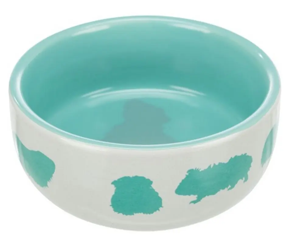 ⁨TRIXIE Ceramic bowl for guinea pig with guinea pig motif, 250 ml, avg. 11 cm [TX-60732]⁩ at Wasserman.eu