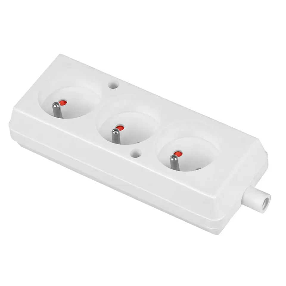 ⁨TRIPLE SOCKET 16A 250V DETACHABLE WITH/U WHITE⁩ at Wasserman.eu