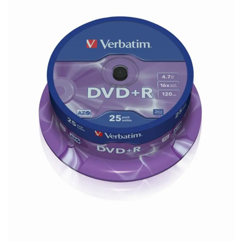 ⁨VERBATIM DVD+R 4,7GB 16X CAKE*25  43500⁩ at Wasserman.eu