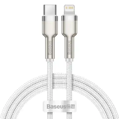 ⁨Baseus kabel usb-c do lightning baseus cafule, pd, 20w, 100 cm biały⁩ w sklepie Wasserman.eu