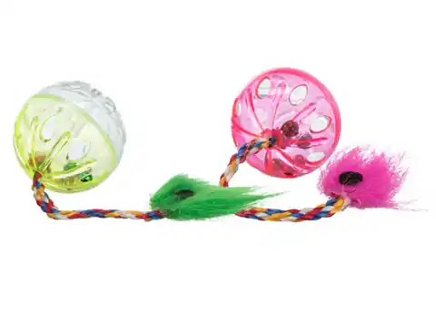 ⁨TRIXIE RATTLING BALL WITH FEATHER 2pcs. [TX-4165]⁩ at Wasserman.eu