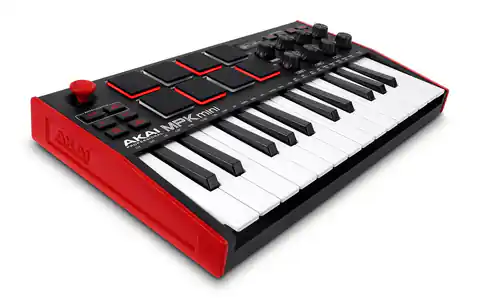 ⁨AKAI MPK Mini MK3 Control keyboard Pad controller MIDI USB Black, Red⁩ at Wasserman.eu
