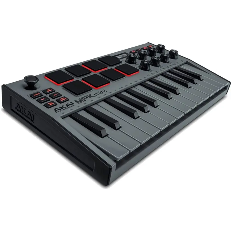 ⁨AKAI MPK Mini MK3 Control keyboard Pad controller MIDI USB Black, Grey⁩ at Wasserman.eu