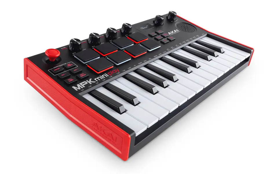 ⁨AKAI MPK Mini Play MK3 Control keyboard Pad controller MIDI USB Black, Red⁩ at Wasserman.eu