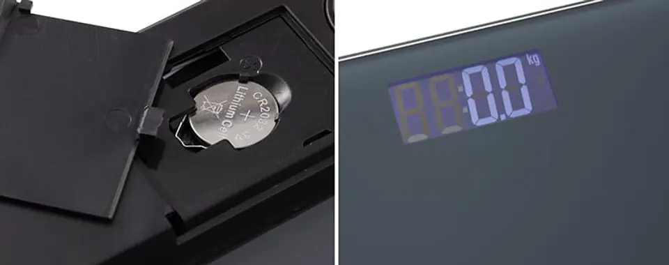 Waga łazienkowa Adler AD 8157 widok baterii i wyświetlacza