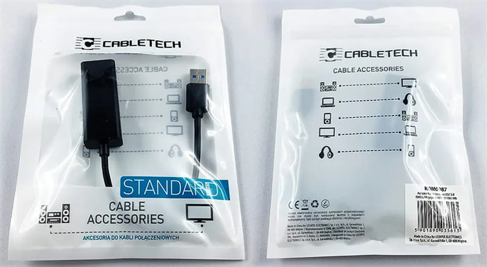 Cabletech KOM0987 gigabitowa karta sieciowa na USB zdjęcia real