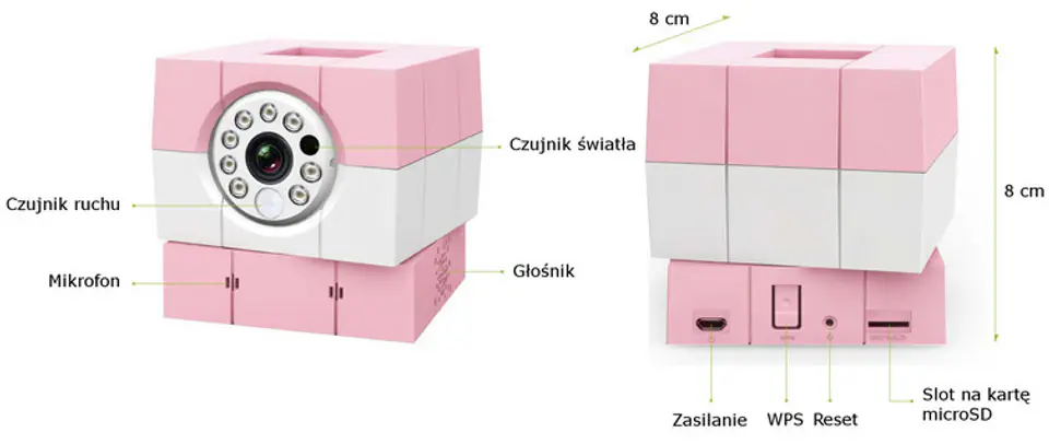 Kamera AMARYLLO iBabi Plus różowa