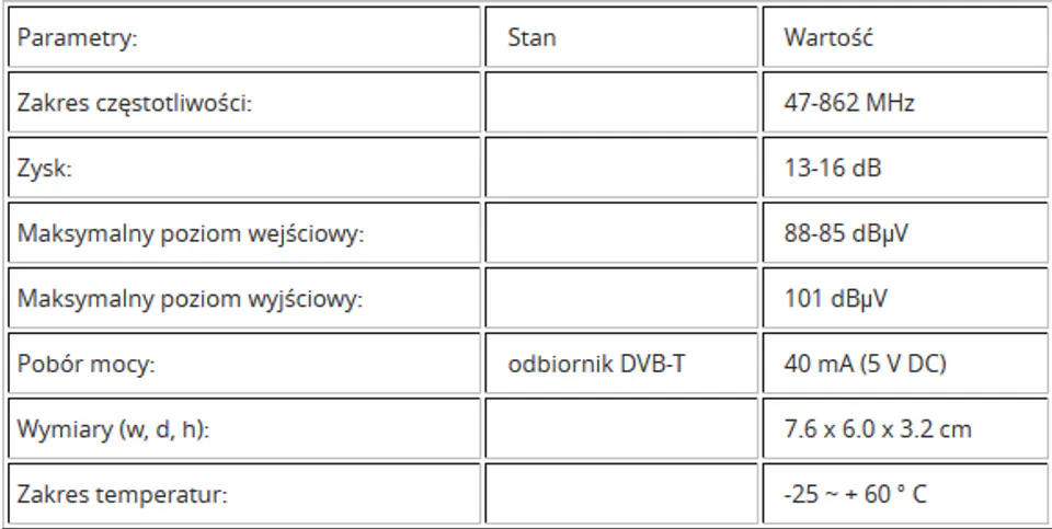 Wzm. liniowy DVB-T 5V EMP-centauri 16dB A1/1ECT
