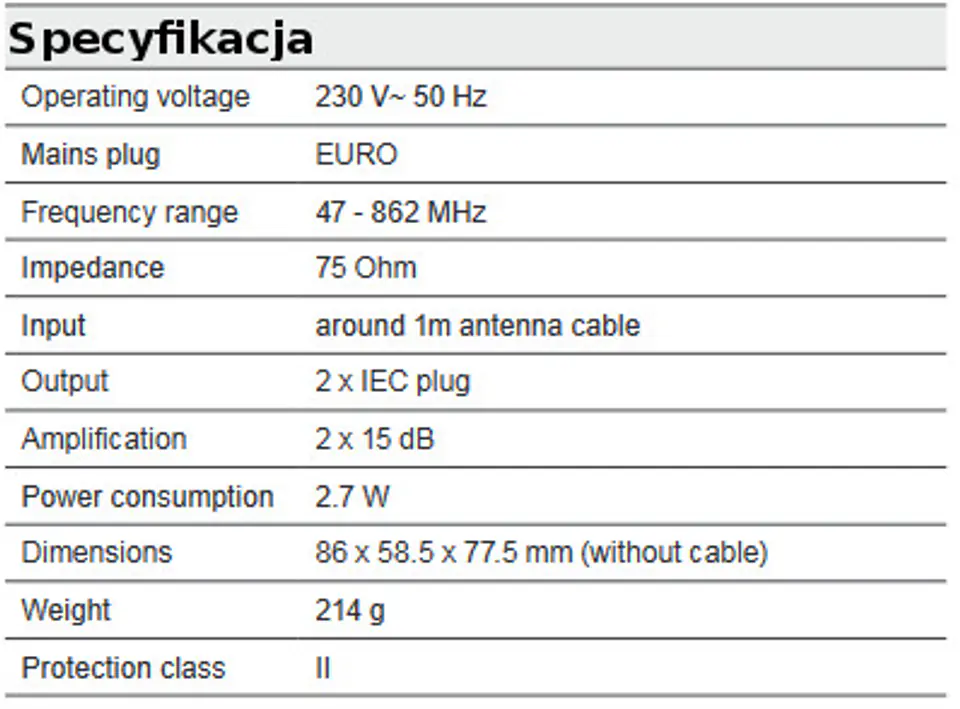 Goobay DVB-T/T2/C antenna amplifier for 2 TV