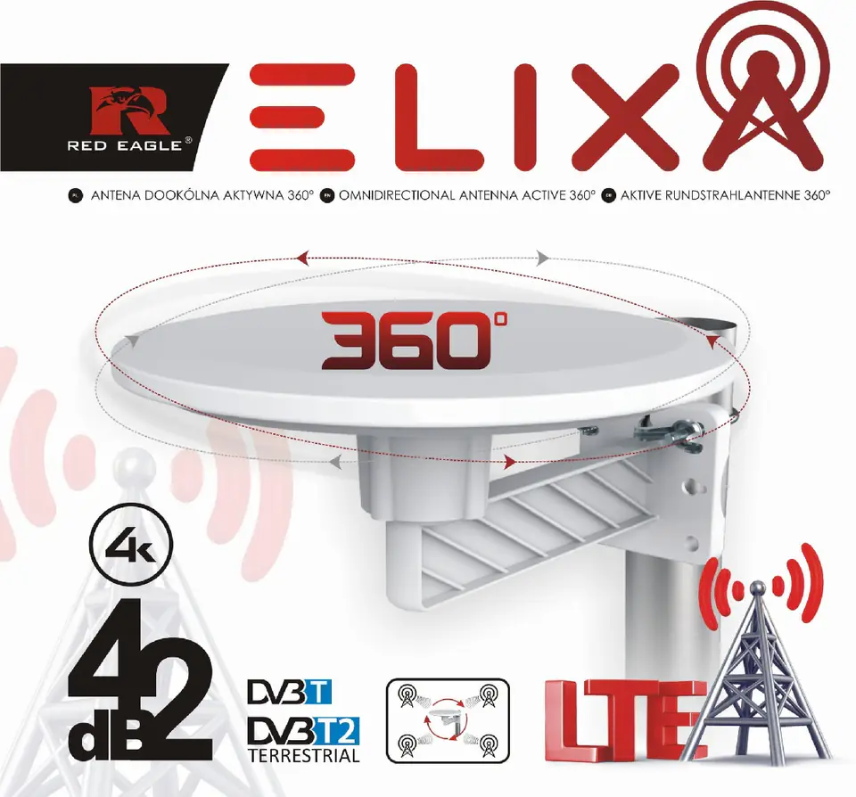 Red Eagle ELIXA 360 omnidirectional DVB-T2 42dB