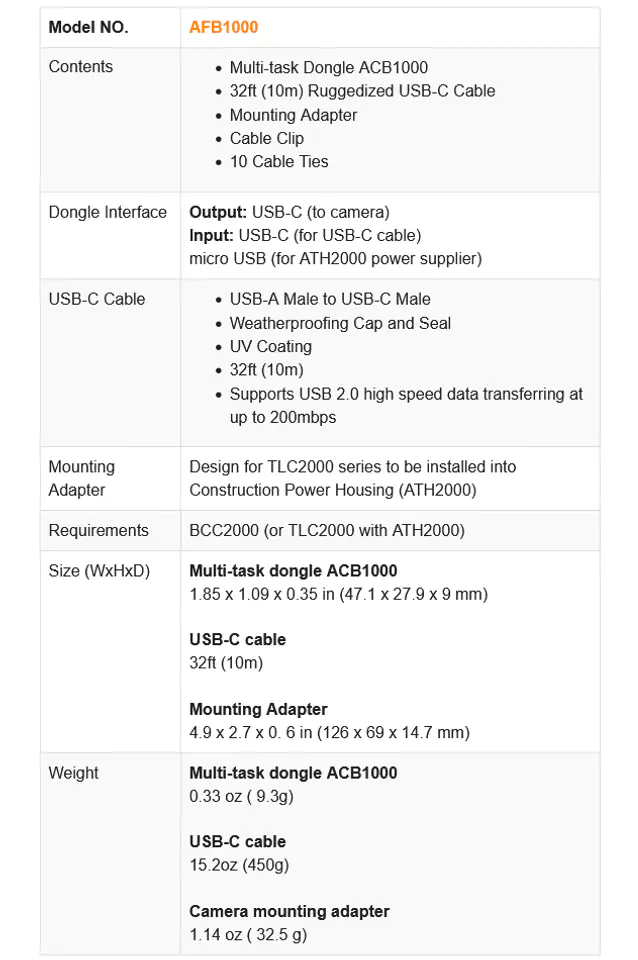 Brinno AFB1000 Kabel USB-C 10m/32ft Extender Kit