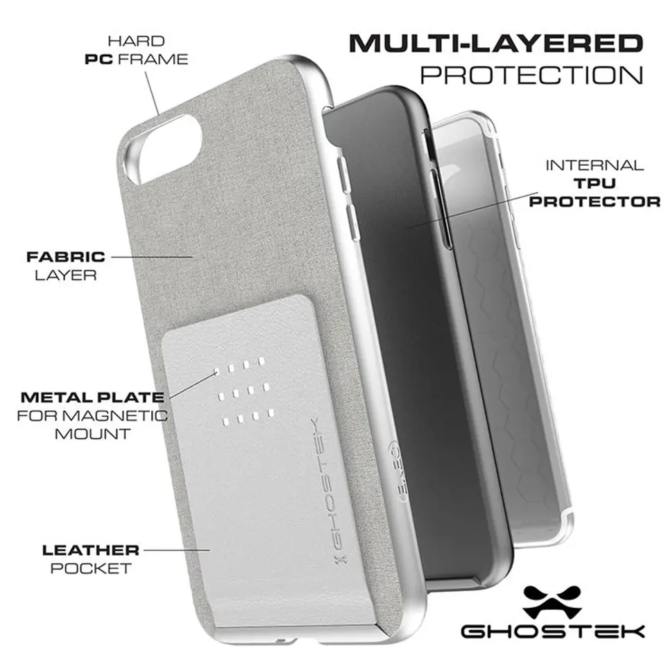 Exec Case 2 Apple iPhone 7 Plus 8 Plus silver