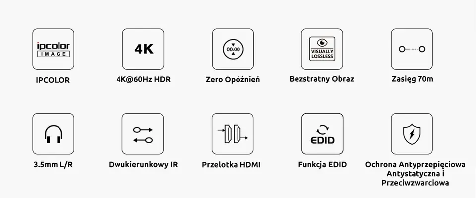 Konwerter sygnału HDMI na LAN SPH-675E 4K IPCOLOR