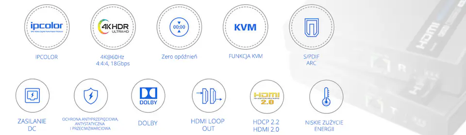 Konwerter sygnału HDMI na LAN SPH-676 KVM IPCOLOR