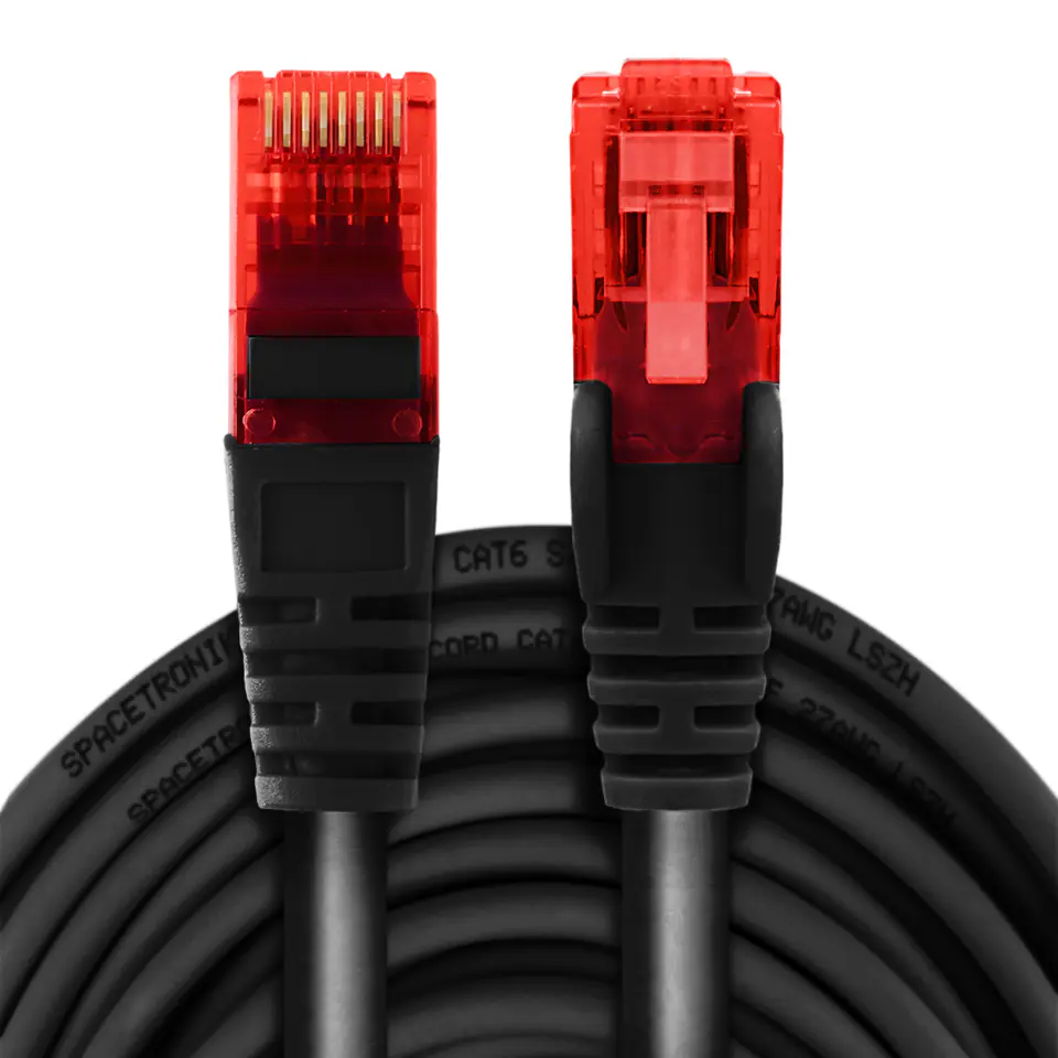 RJ45 CAT 6 U/UTP cable AWG24 black 3m | Wasserman.eu